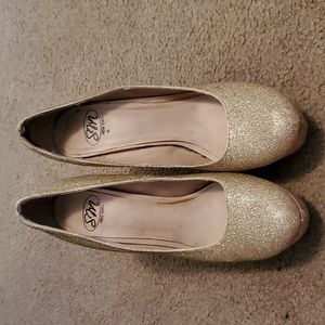 Gold Glitter Heels